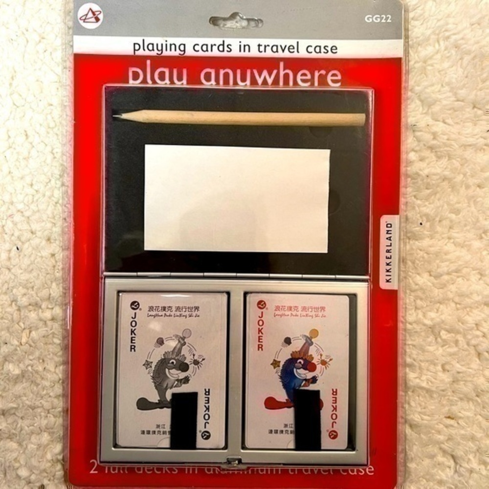 Kikkerland Playing Cards in Aluminum Travel Case